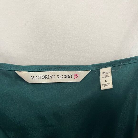 Vintage VICTORIA'S SECRET GREEN CHIFFON CHEMISE Babydoll Dress Lingerie L - Picture 3 of 7